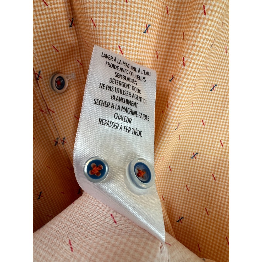 Robert Graham X Collection Orange Geometric Print Shirt XL Button LS Flip Cuff - Picture 7 of 16
